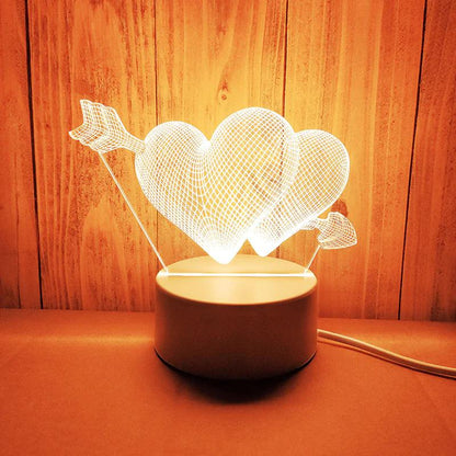 "Romantic Love 3D Acrylic LED Night Light: Perfect for Home Decor, Birthdays, and Valentine's Day!"