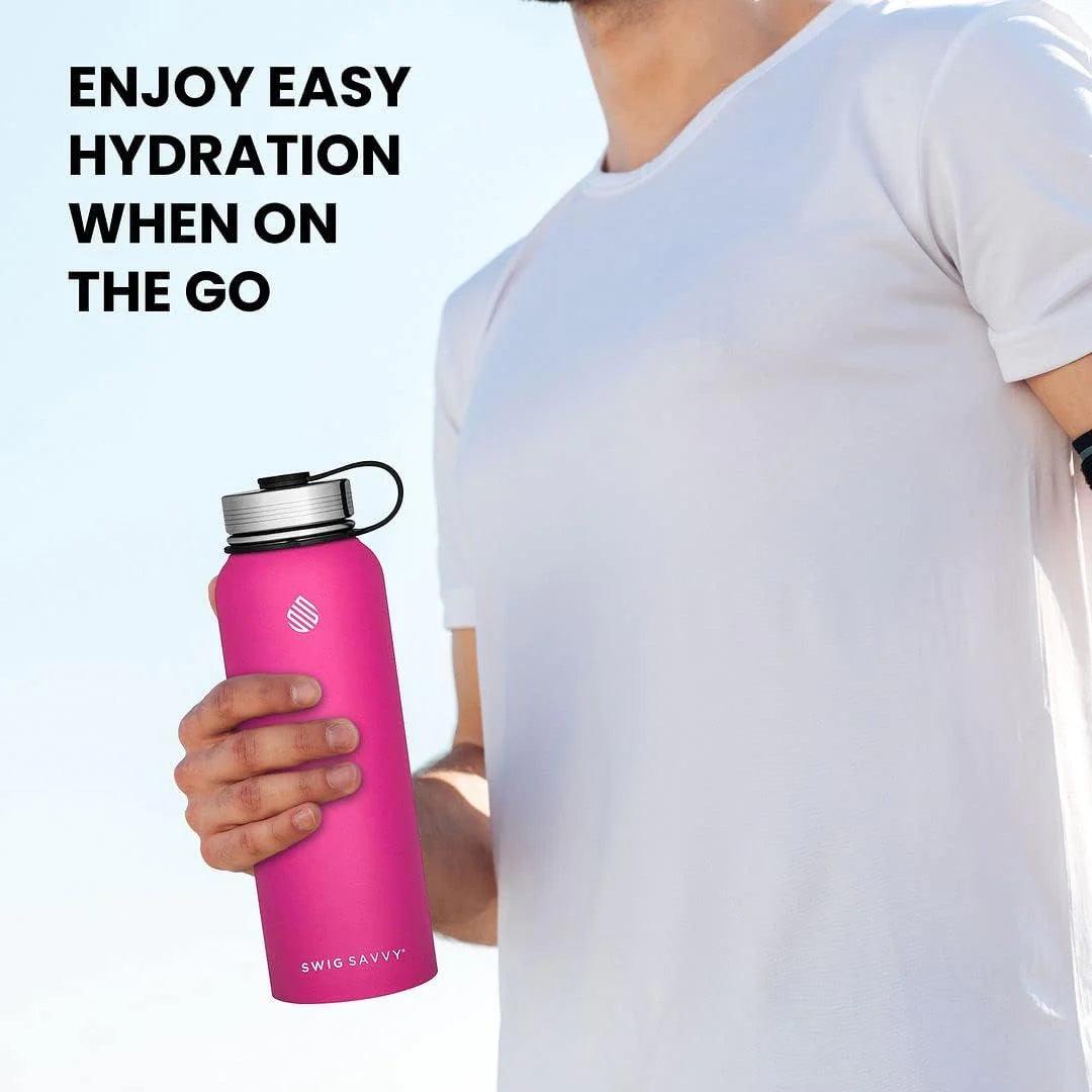 "32oz Premium Stainless Steel Sports Water Bottle with Insulation"