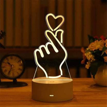 "3D Acrylic LED Night Light - Festive Christmas Party Decoration for Home Bedroom Decor and Weddings"