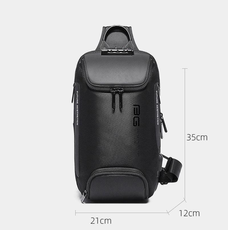 "Secure and Stylish Italian Chest Bag with Bange Anti-Theft USB Technology for Men"