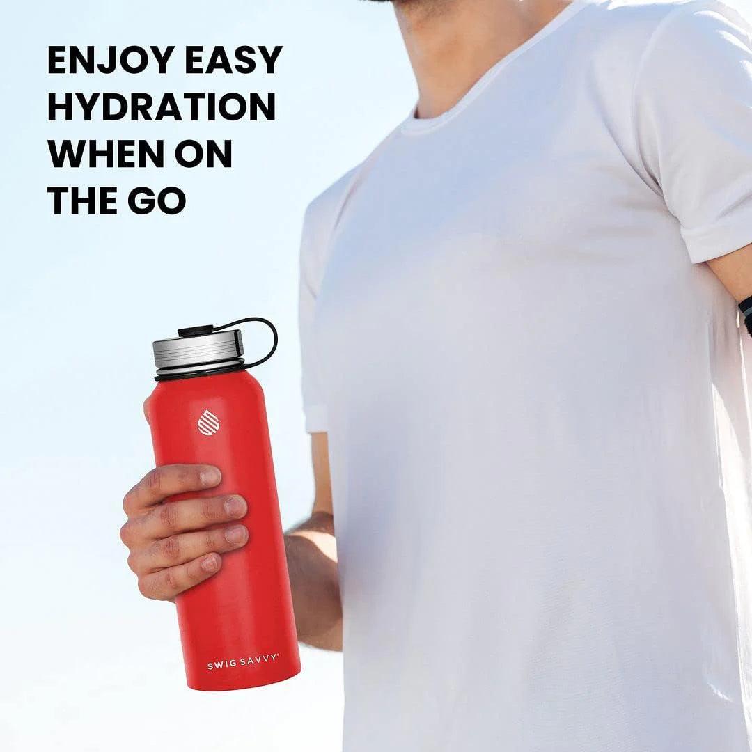 "32oz Premium Stainless Steel Sports Water Bottle with Insulation"