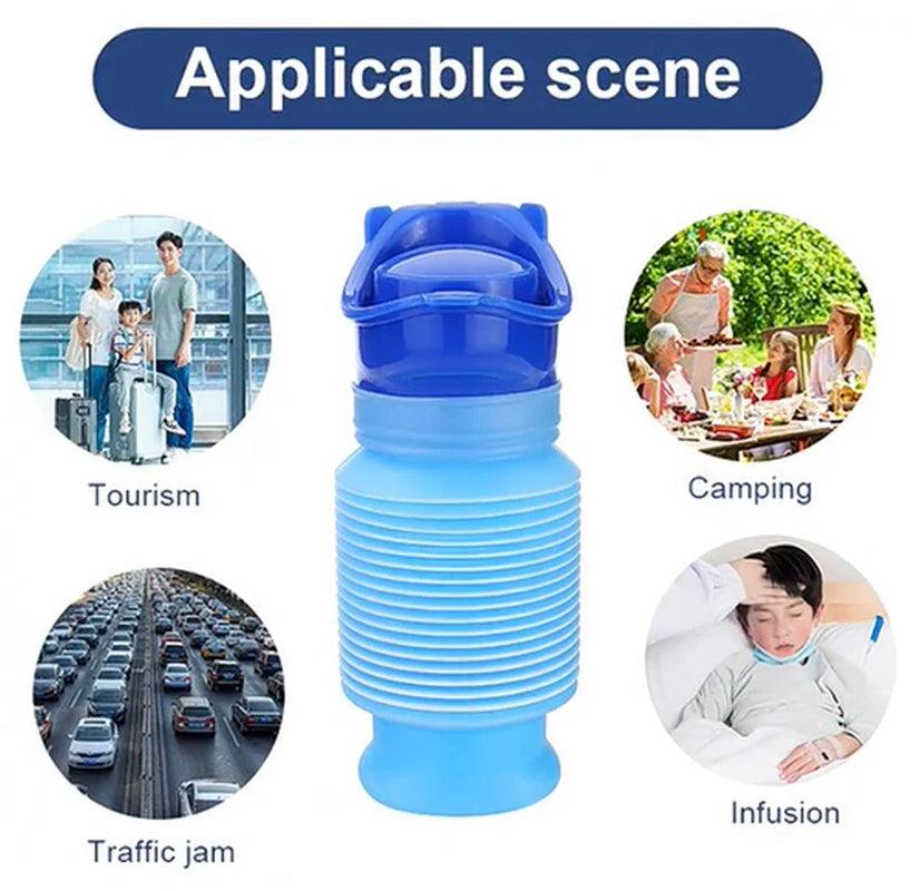 "Portable Unisex Urinal: Travel, Camping, Car Toilet - Emergency Pee Bottle Kit"