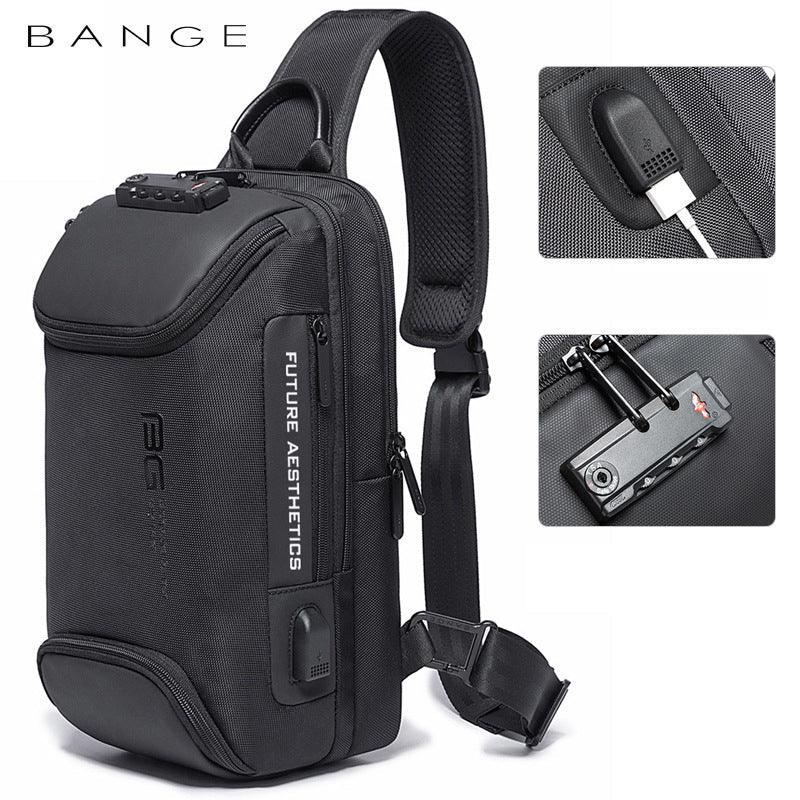 "Secure and Stylish Italian Chest Bag with Bange Anti-Theft USB Technology for Men"