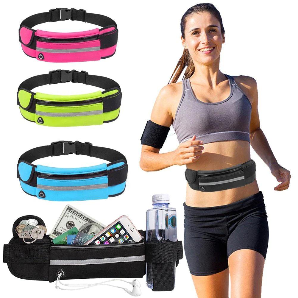 "Waterproof Sports Waist Bag for Women - Portable Running Belt with Phone Holder"