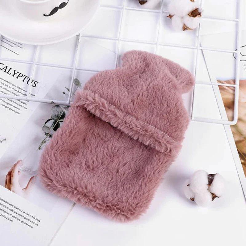 Cozy Portable Hot Water Bottle with Soft Cover for Winter Warmth