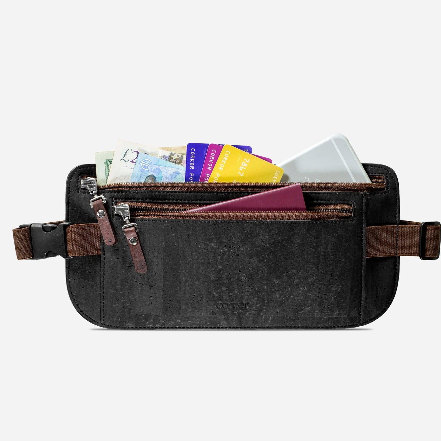 "RFID Slim Travel Money Belt with Passport Holder"