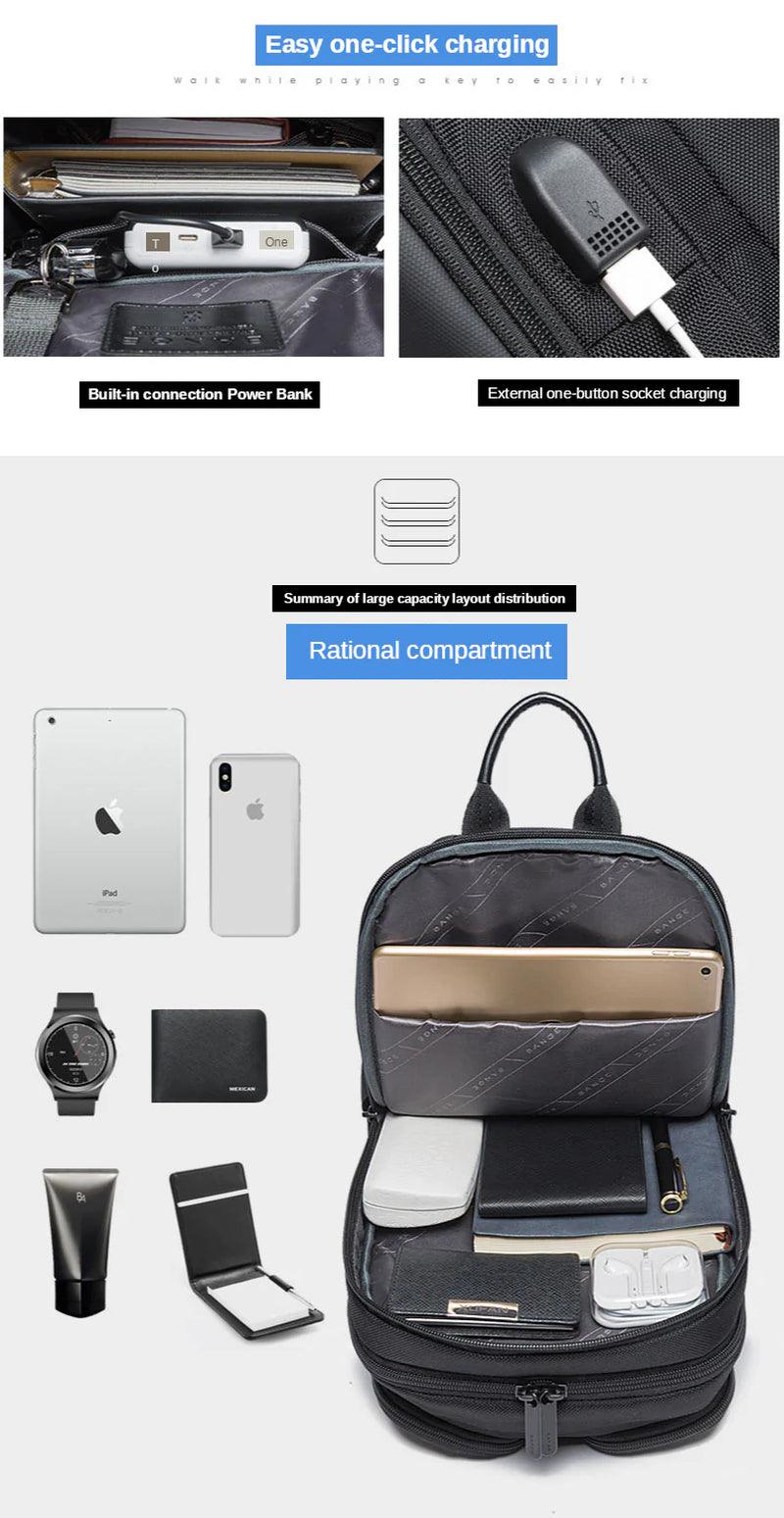 "Tech-Savvy Men's Shoulder Bag with USB Functionality"