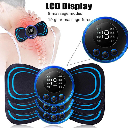 "Portable Electric Neck Massager with 8 Modes for Pain Relief and Muscle Stimulation"