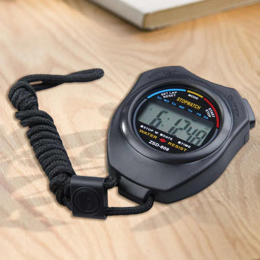 "Digital Sports Stopwatch Set with Date Timer and Odometer"