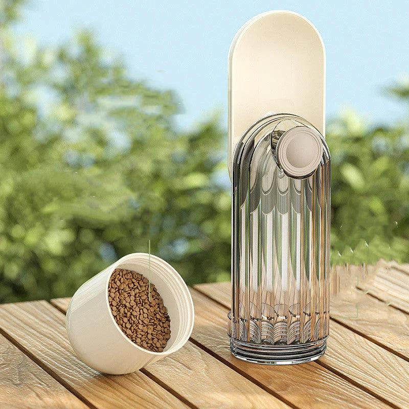 "Superidag Travel Pet Food & Water Bottle - 2-in-1 Portable Solution for Pets on the Go!"