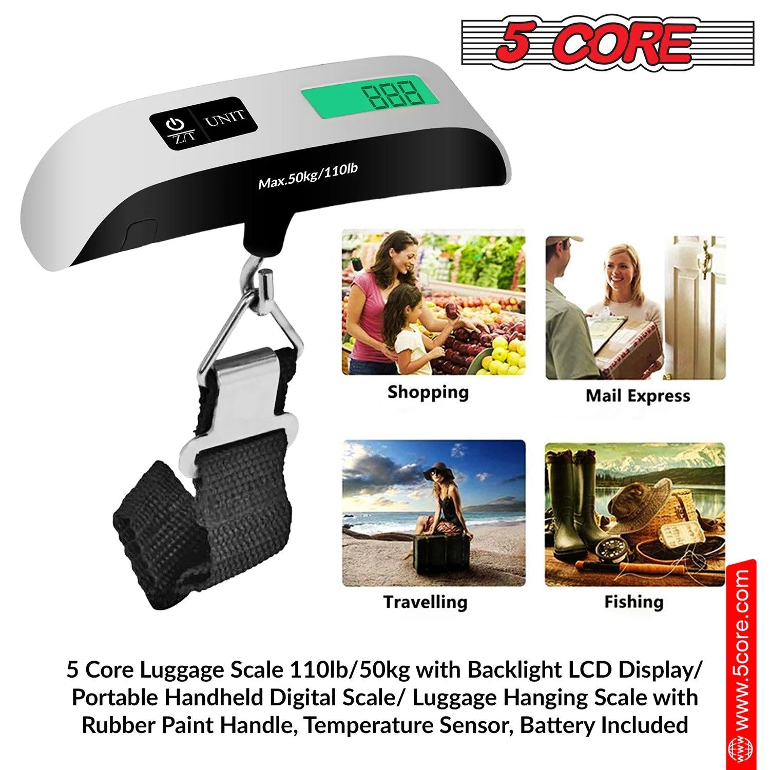 "5Core Portable Digital Luggage Scale - TSA Approved Travel Weight Scales"