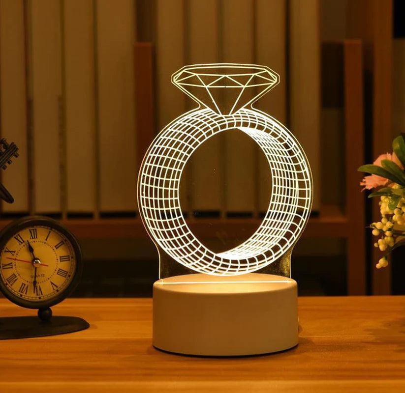 "Romantic Love 3D Acrylic LED Night Light: Perfect for Home Decor, Birthdays, and Valentine's Day!"