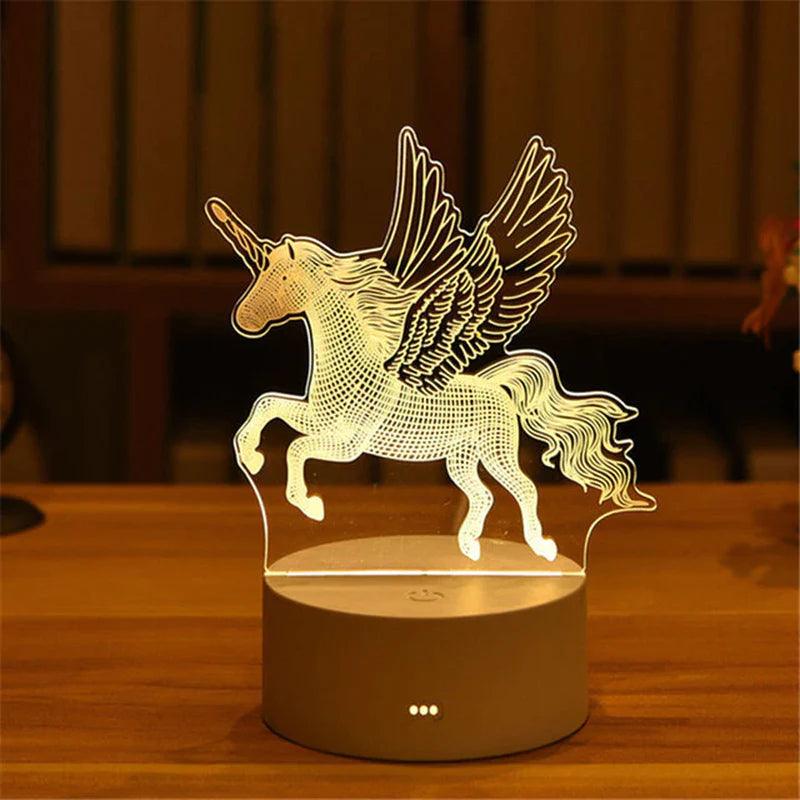 "3D Acrylic LED Night Light - Festive Christmas Party Decoration for Home Bedroom Decor and Weddings"