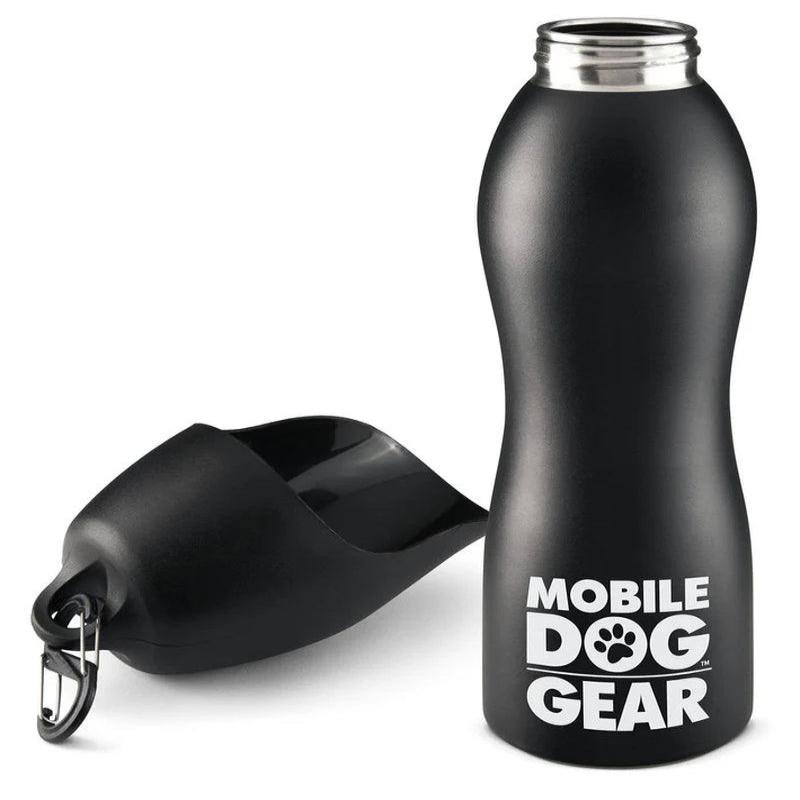 "Portable Dog Water Bottle with Built-In Bowl - 25 Oz Stainless Steel"