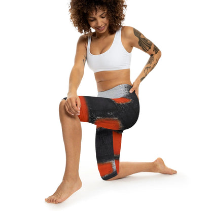 "Red Orange Women's Capri Leggings by Queennoble"