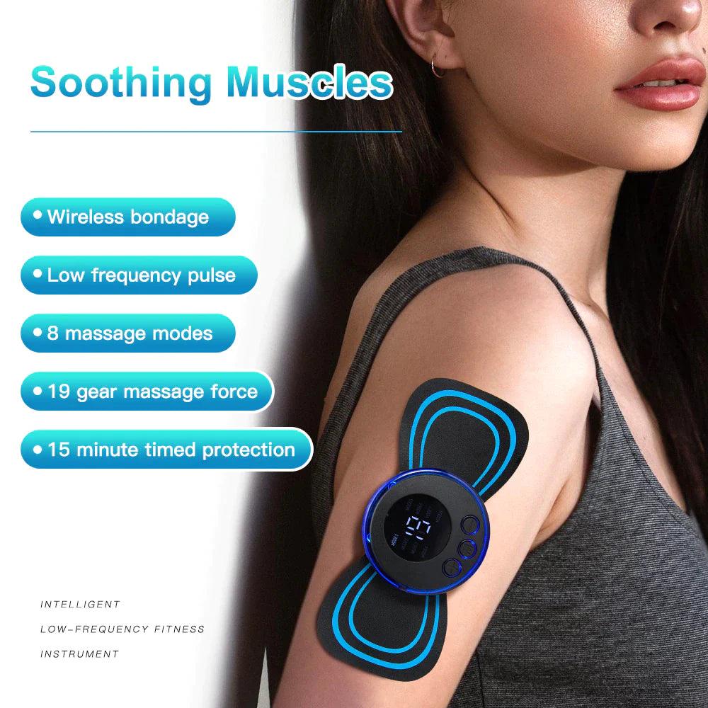 "Portable Electric Neck Massager with 8 Modes for Pain Relief and Muscle Stimulation"