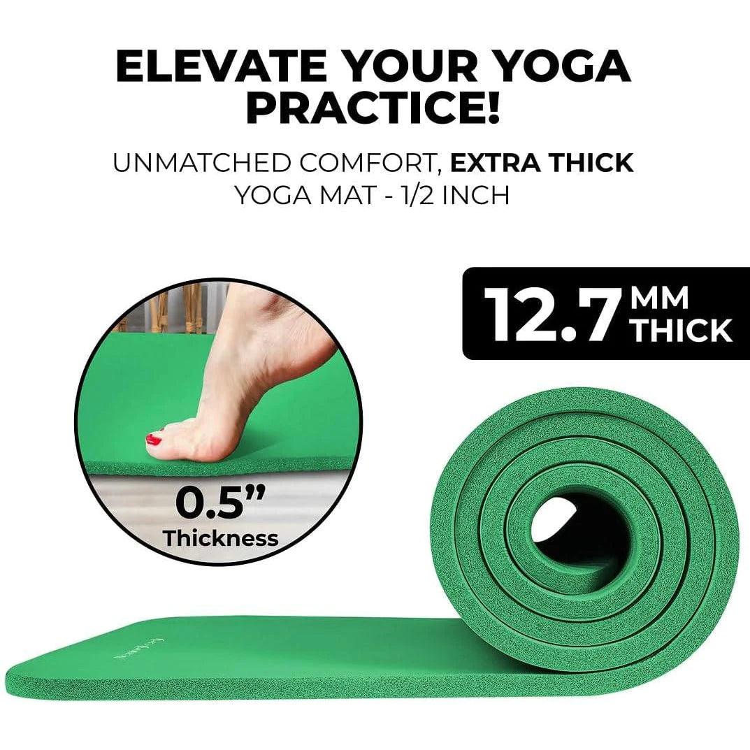 "Ultimate Yoga Starter Set: Thick Mat, Blocks, Strap, Cooling Towels Included"