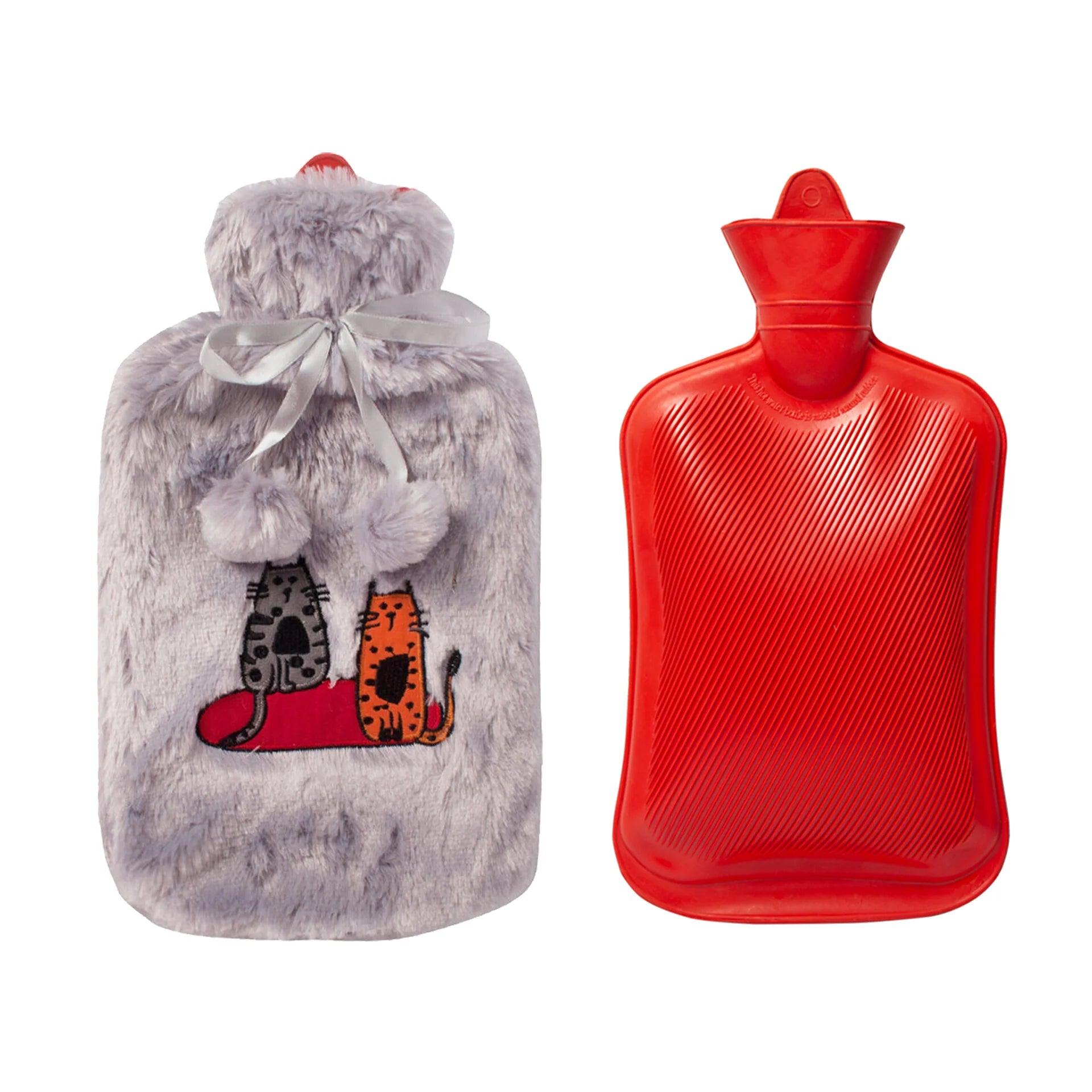 "Cozy Cat-themed Gray Hot Water Bottle by Biggdesign"