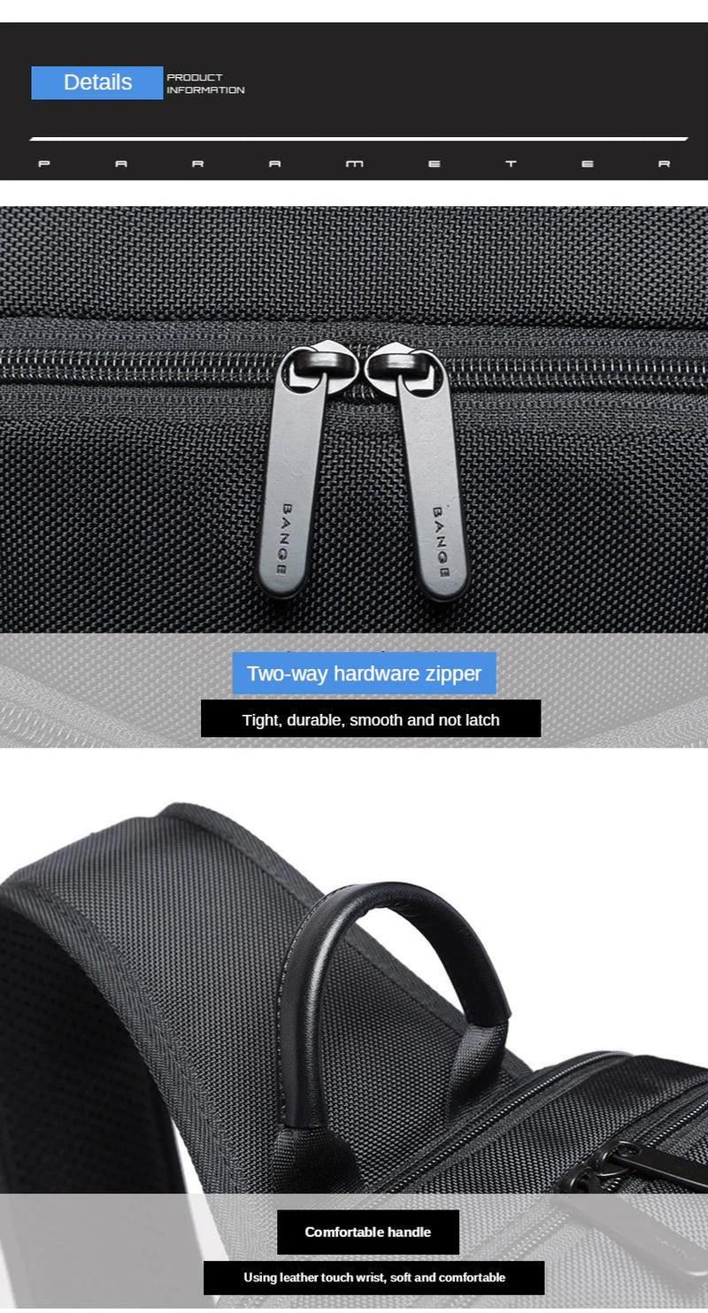 "Tech-Savvy Men's Shoulder Bag with USB Functionality"