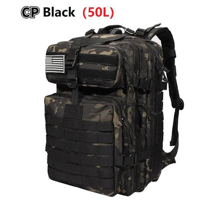 "Outdoor Military Tactical Backpack - Waterproof 50L Nylon for Camping, Hiking, Fishing & Hunting"