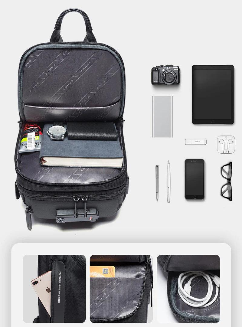 "Secure and Stylish Italian Chest Bag with Bange Anti-Theft USB Technology for Men"