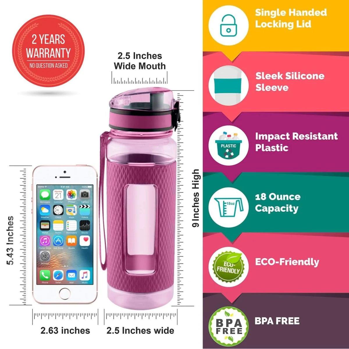 Premium Swig Savvy Sports Water Bottle with Wide Mouth and Leakproof Lid - 25Oz