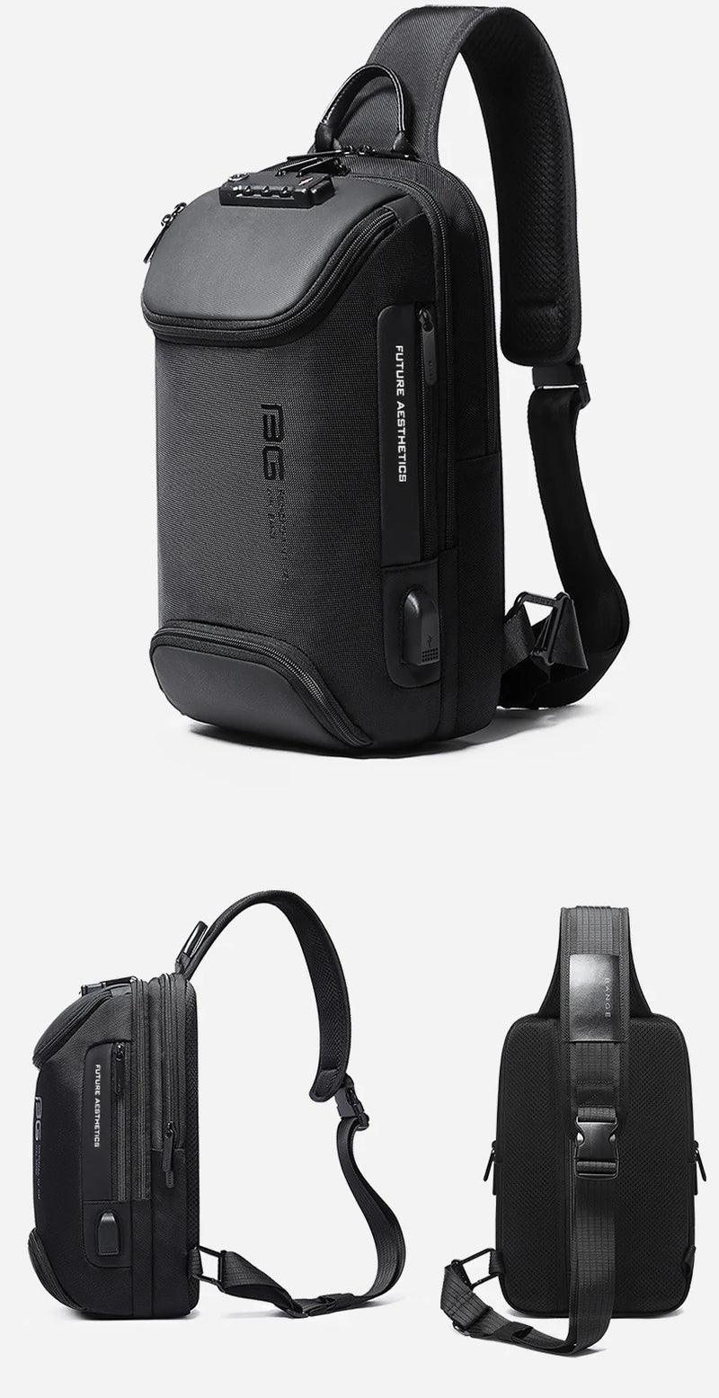 "Secure and Stylish Italian Chest Bag with Bange Anti-Theft USB Technology for Men"