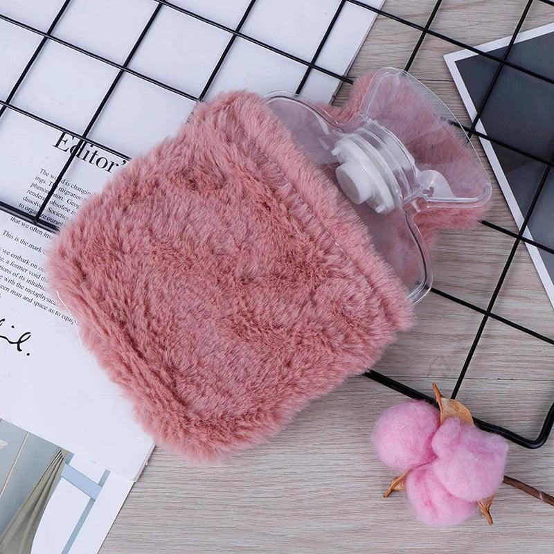 Cozy Portable Hot Water Bottle with Soft Cover for Winter Warmth