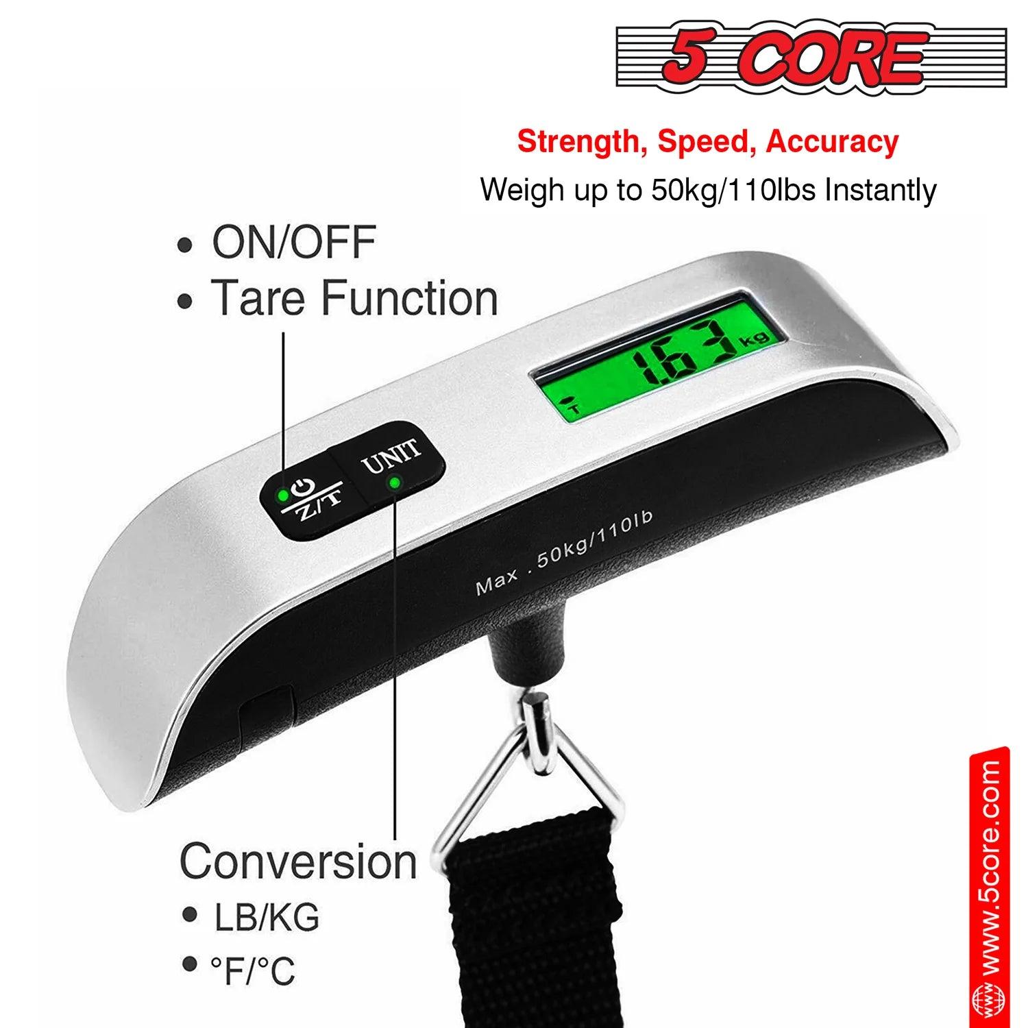 "5Core Portable Digital Luggage Scale - TSA Approved Travel Weight Scales"