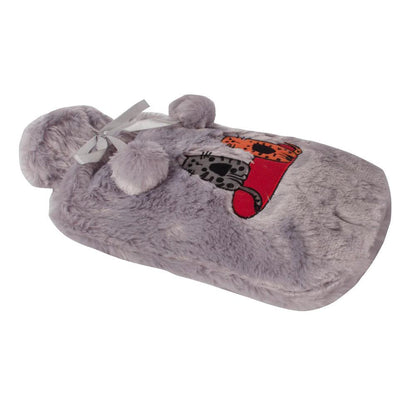 "Cozy Cat-themed Gray Hot Water Bottle by Biggdesign"