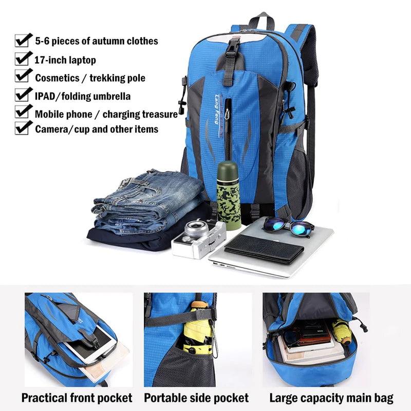 "USA 40L Travel Backpack - Ideal for Camping, Hiking, and School"