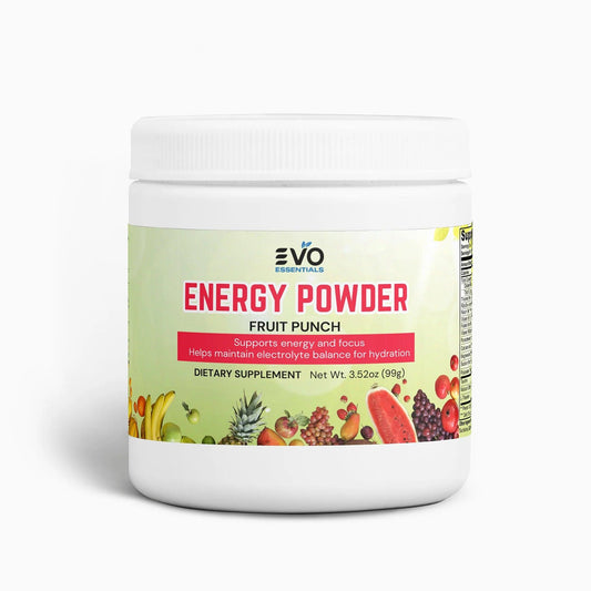 "Fruit Punch Energy Powder for a Boost of Vitality"