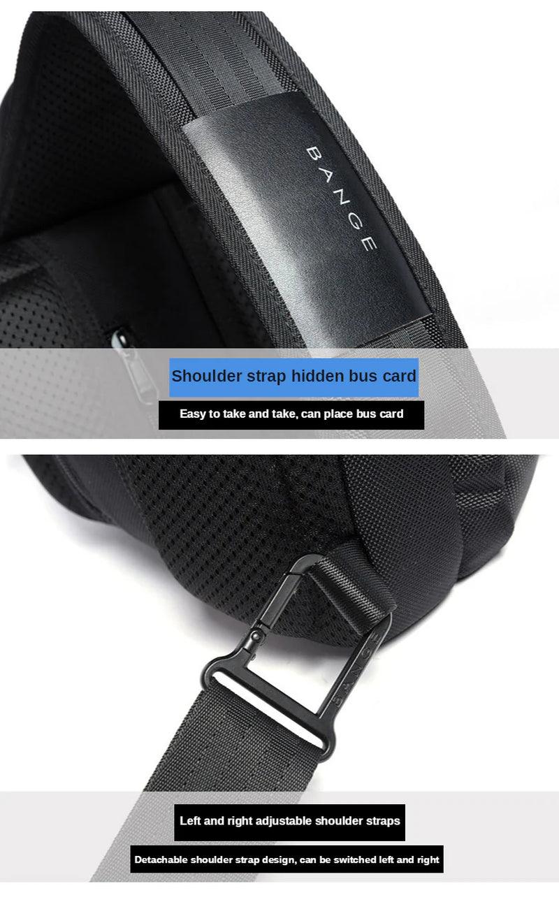 "Tech-Savvy Men's Shoulder Bag with USB Functionality"