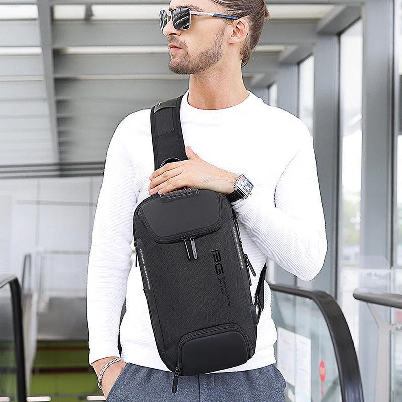 "Secure and Stylish Italian Chest Bag with Bange Anti-Theft USB Technology for Men"