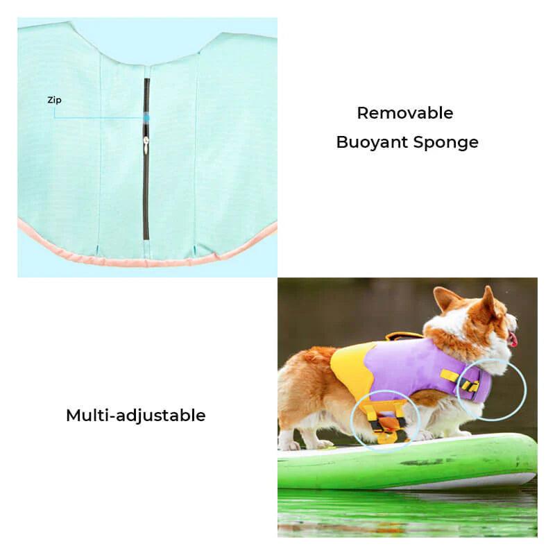 Safesplash Dog Life Jacket - Adjustable Floatation Vest with Harness, Canine Life Vest