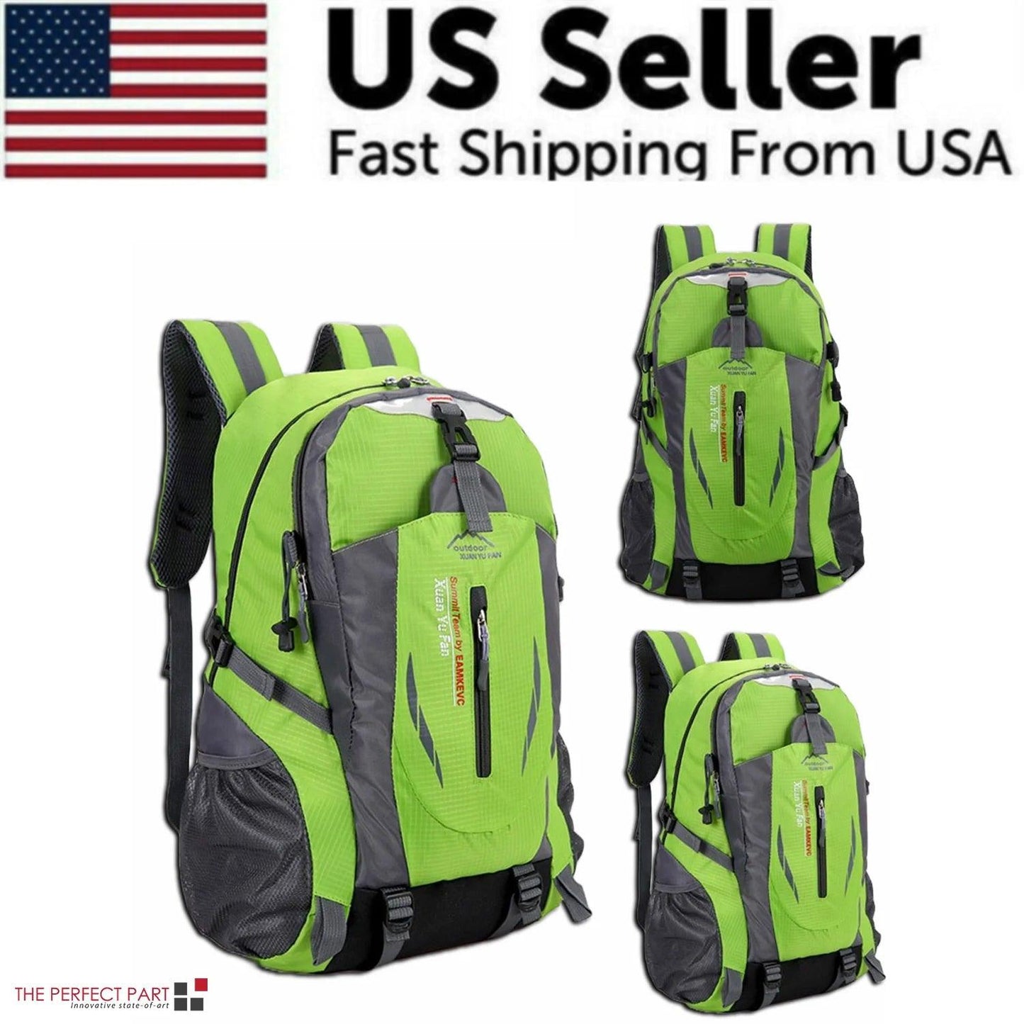 "USA 40L Travel Backpack - Ideal for Camping, Hiking, and School"