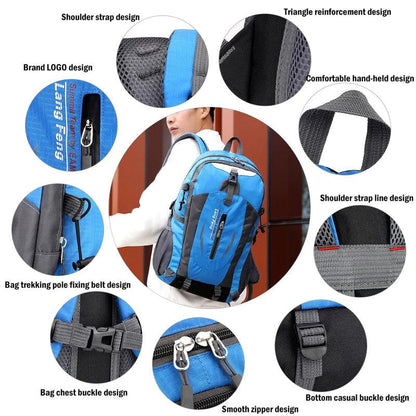 "USA 40L Travel Backpack - Ideal for Camping, Hiking, and School"