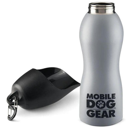 "Portable Dog Water Bottle with Built-In Bowl - 25 Oz Stainless Steel"