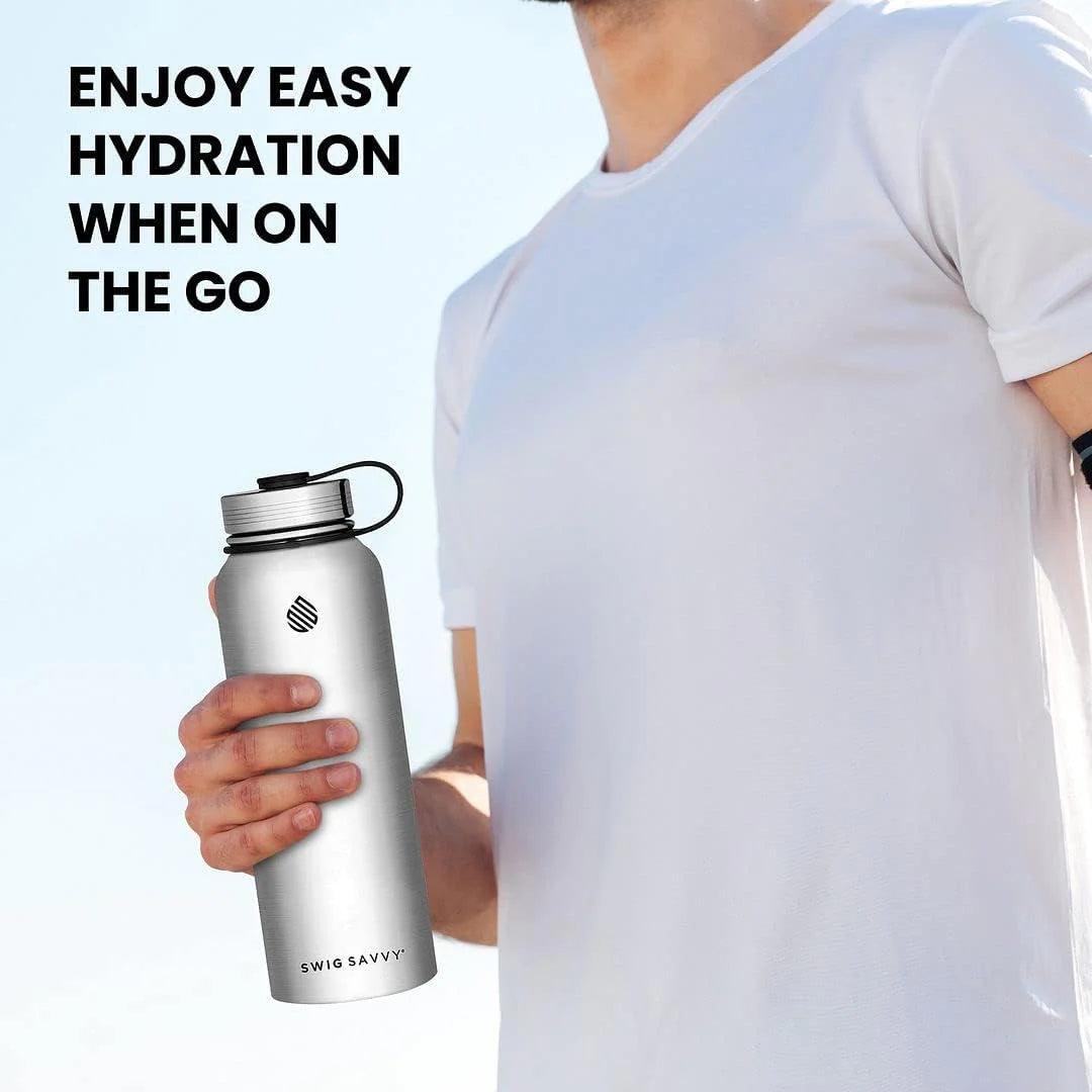 "32oz Premium Stainless Steel Sports Water Bottle with Insulation"