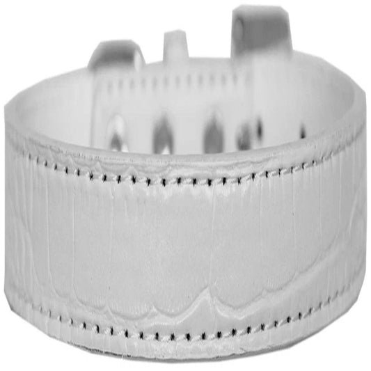 "Stylish White Croc Dog Collar - 16 Tulsa Plain Design"