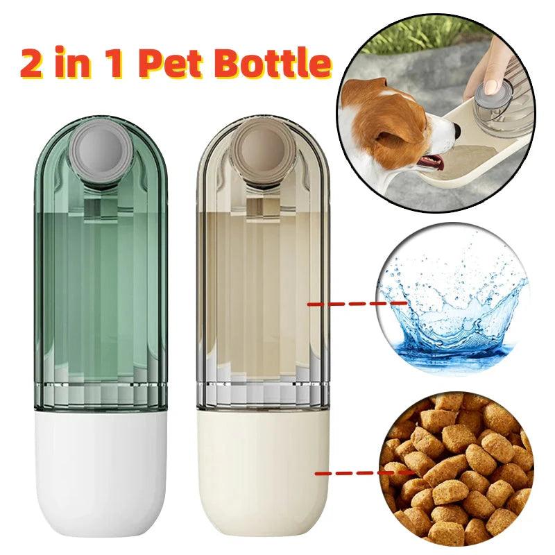 "Superidag Travel Pet Food & Water Bottle - 2-in-1 Portable Solution for Pets on the Go!"