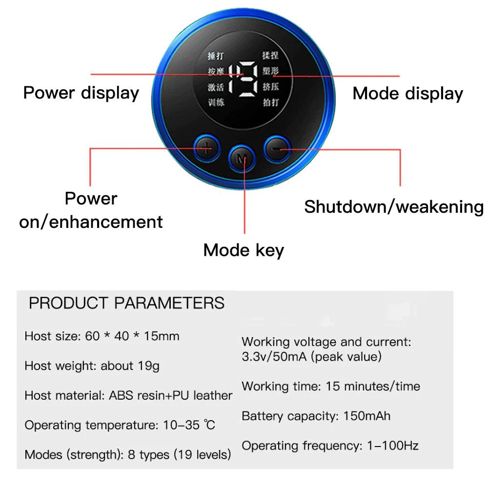 "Portable Electric Neck Massager with 8 Modes for Pain Relief and Muscle Stimulation"