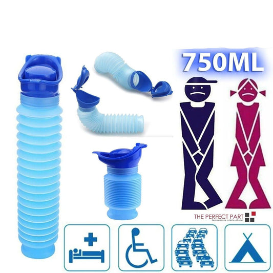 "Portable Unisex Urinal: Travel, Camping, Car Toilet - Emergency Pee Bottle Kit"