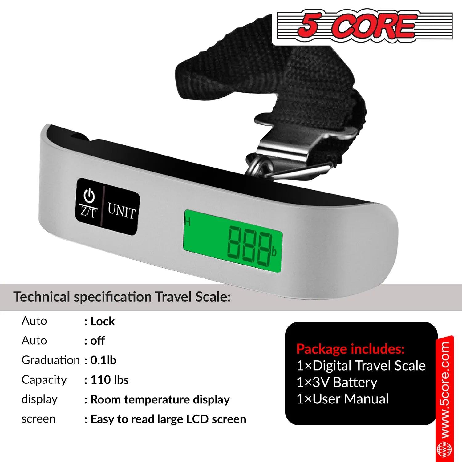 "5Core Portable Digital Luggage Scale - TSA Approved Travel Weight Scales"