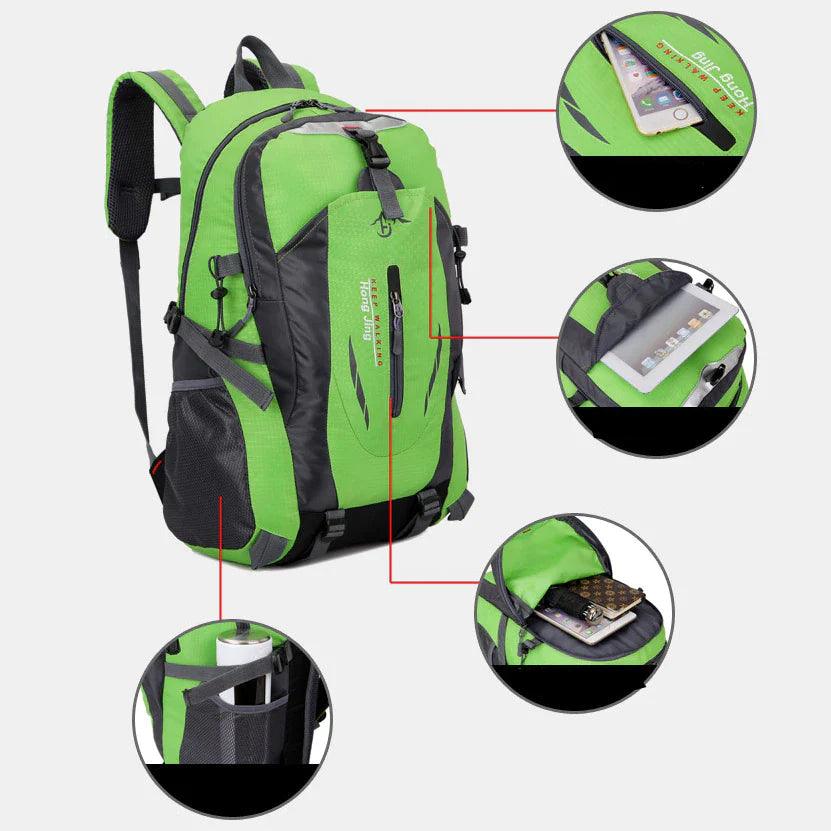 "USA 40L Travel Backpack - Ideal for Camping, Hiking, and School"