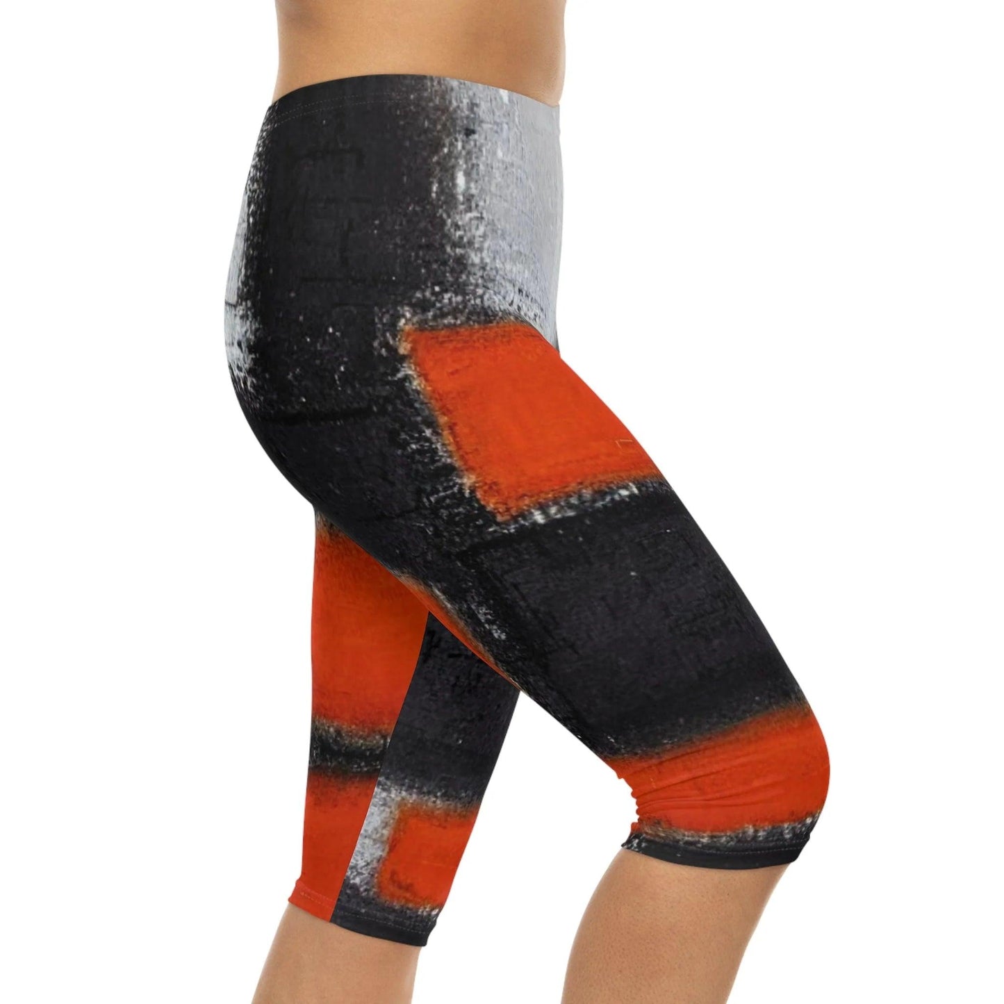 "Red Orange Women's Capri Leggings by Queennoble"