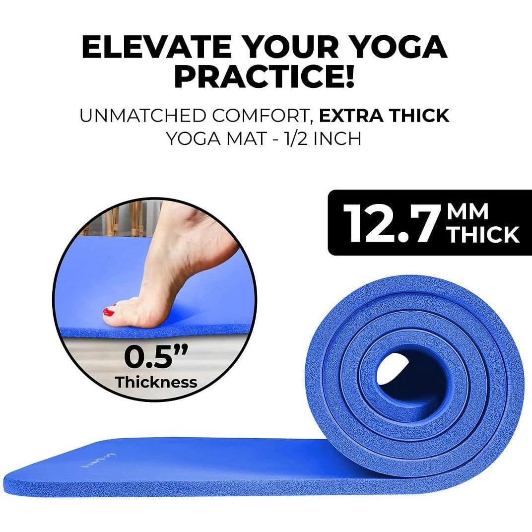 "Ultimate Yoga Starter Set: Thick Mat, Blocks, Strap, Cooling Towels Included"