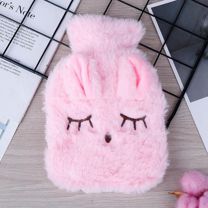 Cozy Portable Hot Water Bottle with Soft Cover for Winter Warmth