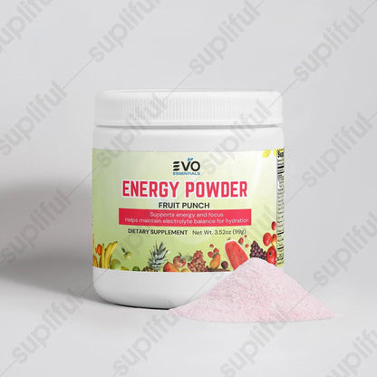 "Fruit Punch Energy Powder for a Boost of Vitality"