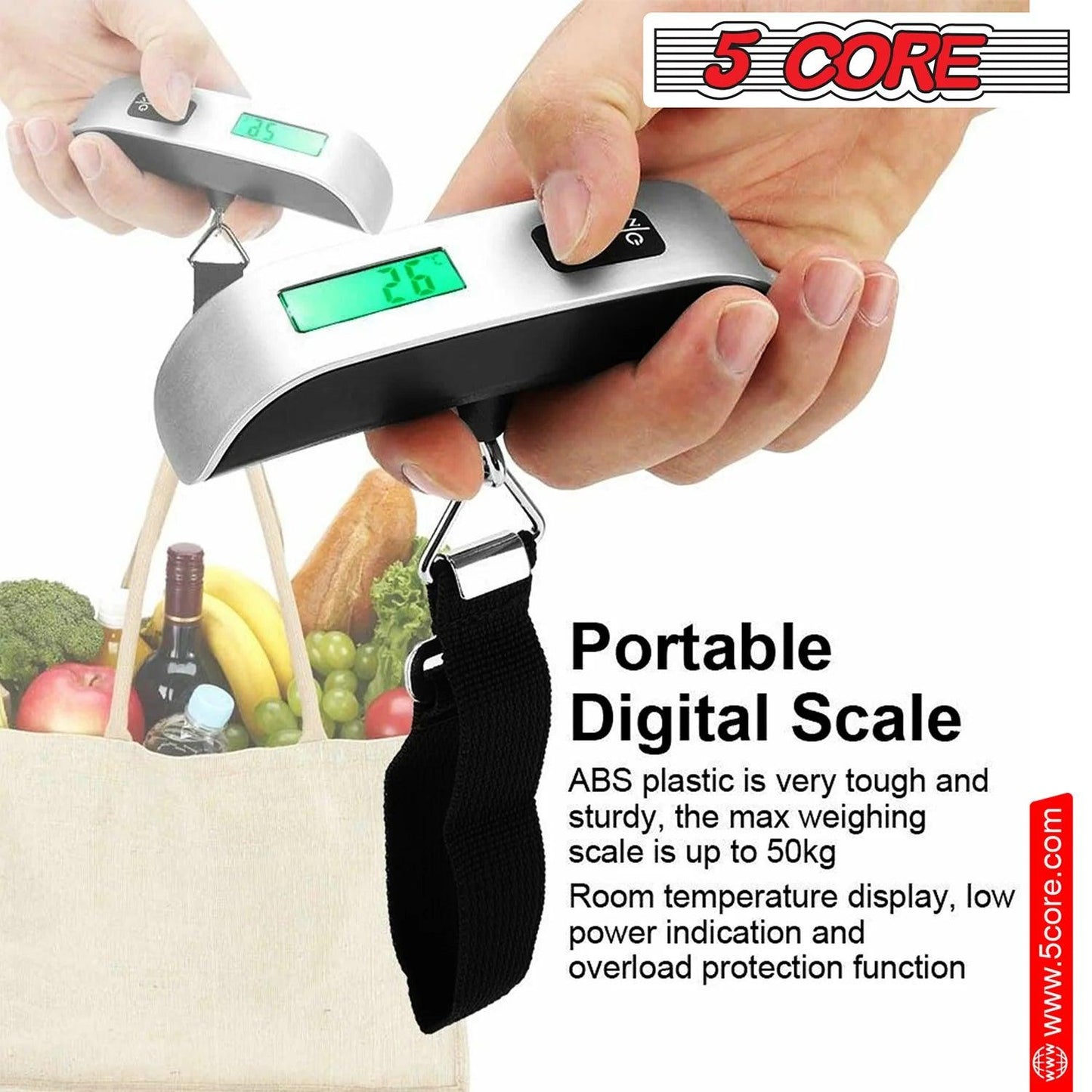 "5Core Portable Digital Luggage Scale - TSA Approved Travel Weight Scales"